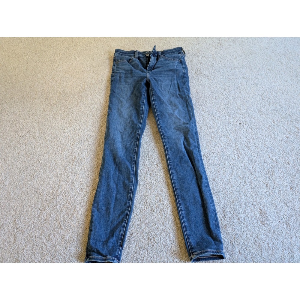 Women's American Eagle Next Level Stretch Blue Denim Jeans Size 8